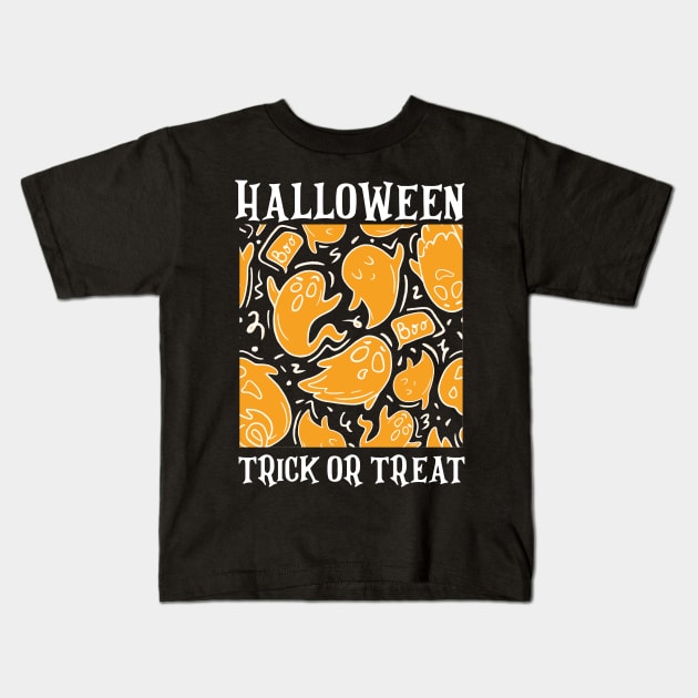 Halloween Trick or Treat Funny Costume Gift T-Shirt Kids T-Shirt by artbyabbygale